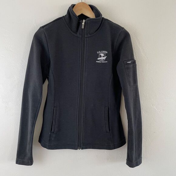 Straight Down Full Zip Golf Jacket‎ Black Small Womens US Open 2019 Pebble Beach - Picture 1 of 11